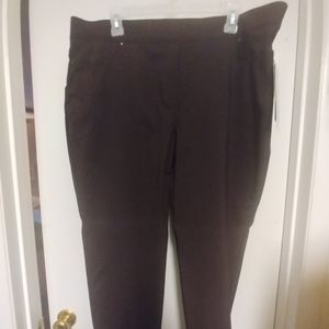 Dark brown rayon blend trouser